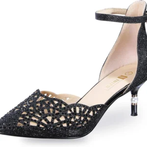 Women'S IN2 Candice Wedding Rhinestones Sequins Low Kitten Heels Pumps Dress Evening Shoes for Women Bridal Bride